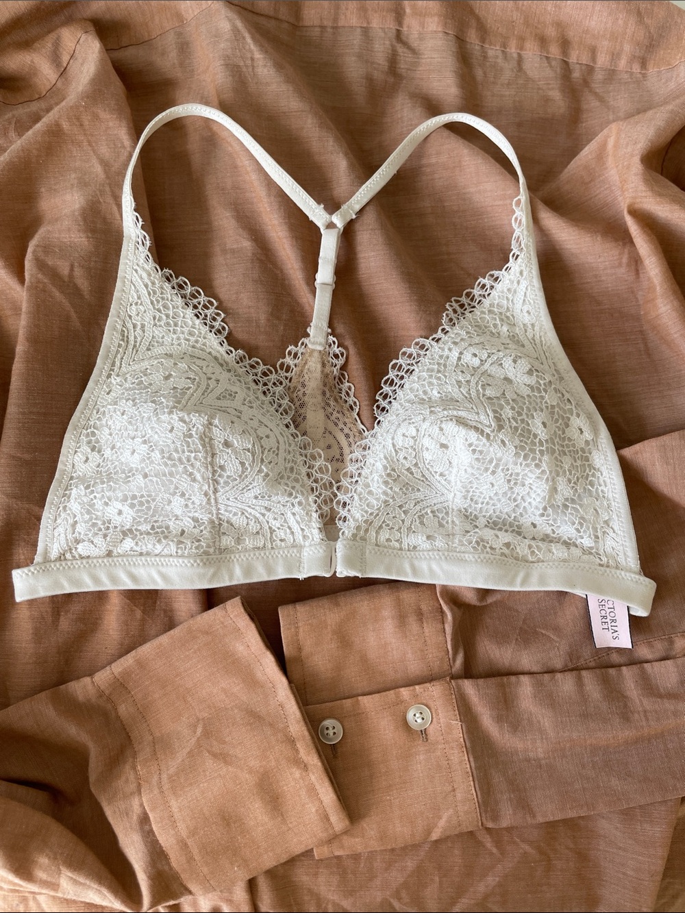 Victoria's Secret Ivory Lace Triangle Bralette